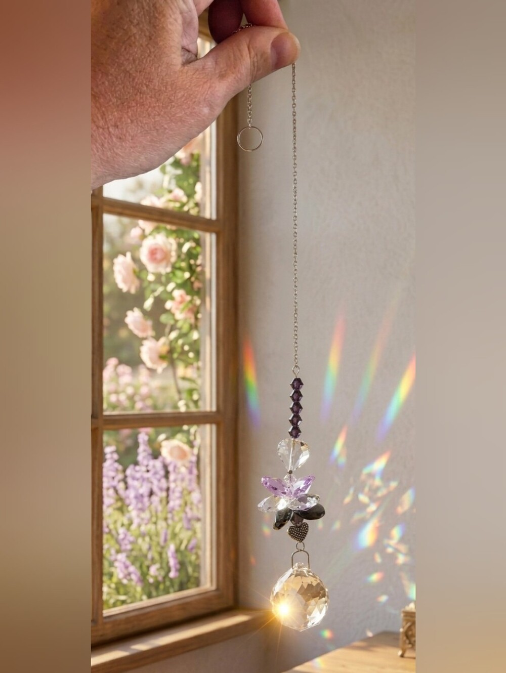 Amethyst Crystal Suncatcher